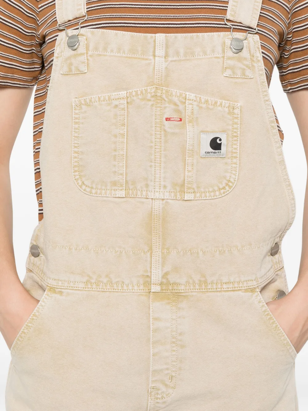 Carhartt WIP Tuinbroek met knoopsluiting Beige