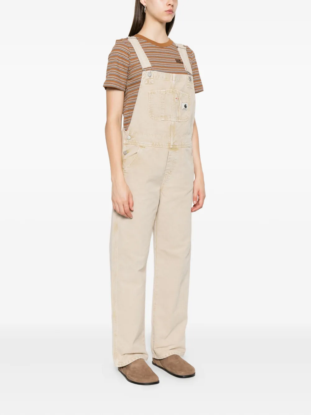 Carhartt WIP Tuinbroek met knoopsluiting Beige