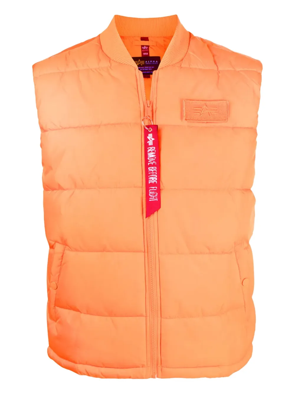 Alpha Industries quilted logo-patch gilet Oranje