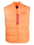 Alpha Industries quilted logo-patch gilet - Orange