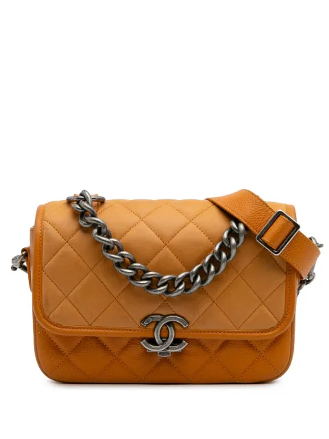 CHANEL Pre-Owned 2016-2017 kleine Daily Carry Flap Satchel-Tasche aus changierendem Kalbs- und Kaviarleder