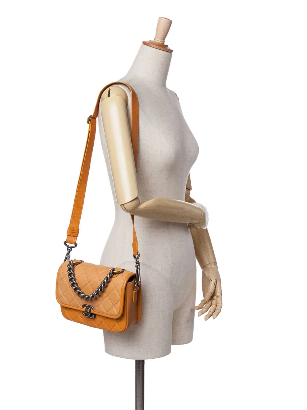 CHANEL Pre-Owned 2016-2017 Small Quilted Iridescent Calfskin and Caviar Daily Carry Flap satchel | Pre-Owned | Image 2