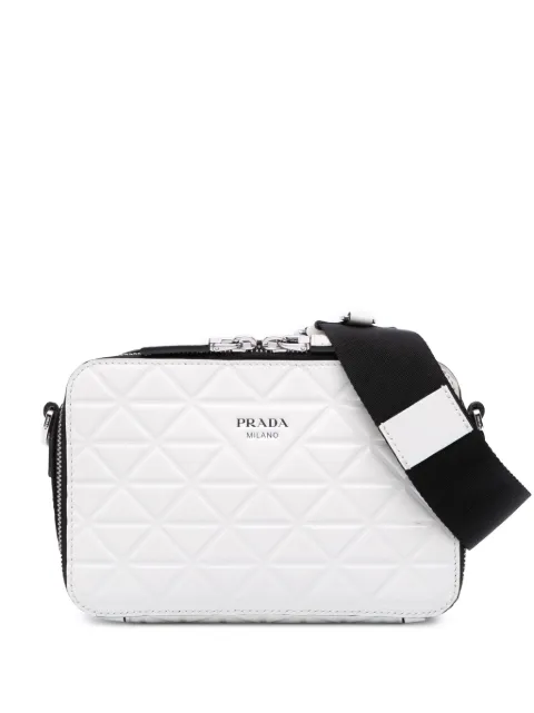 Prada Pre-Owned 2000-2024 Small Embossed Spazzolato Leather Brique crossbody bag