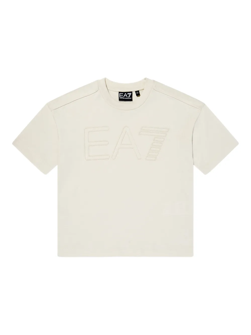 Emporio Ar i Kids T-shirt met logo-reliëf Beige