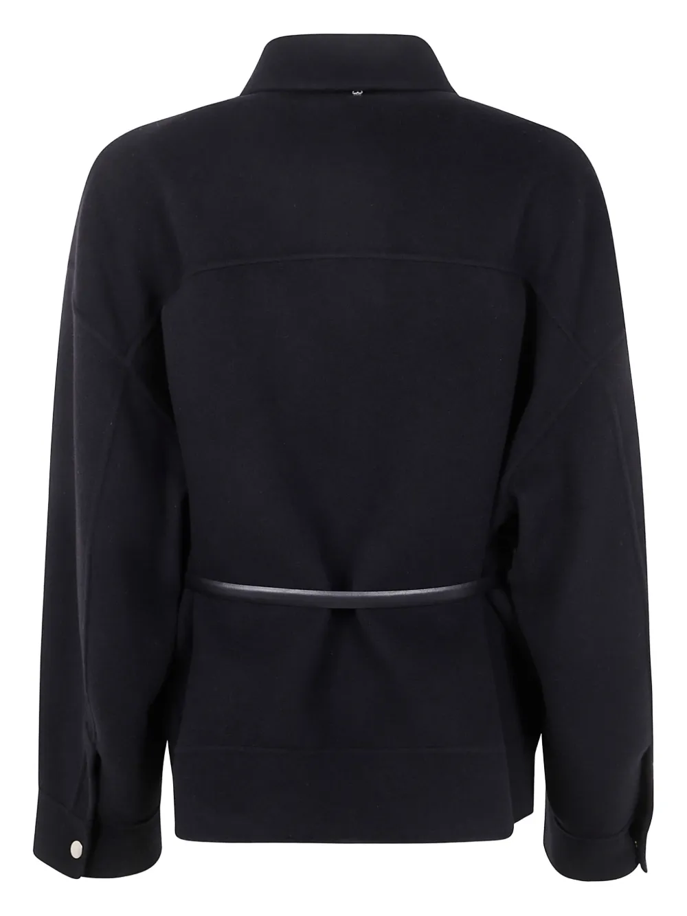Sportmax Wollen jas met ceintuur Zwart
