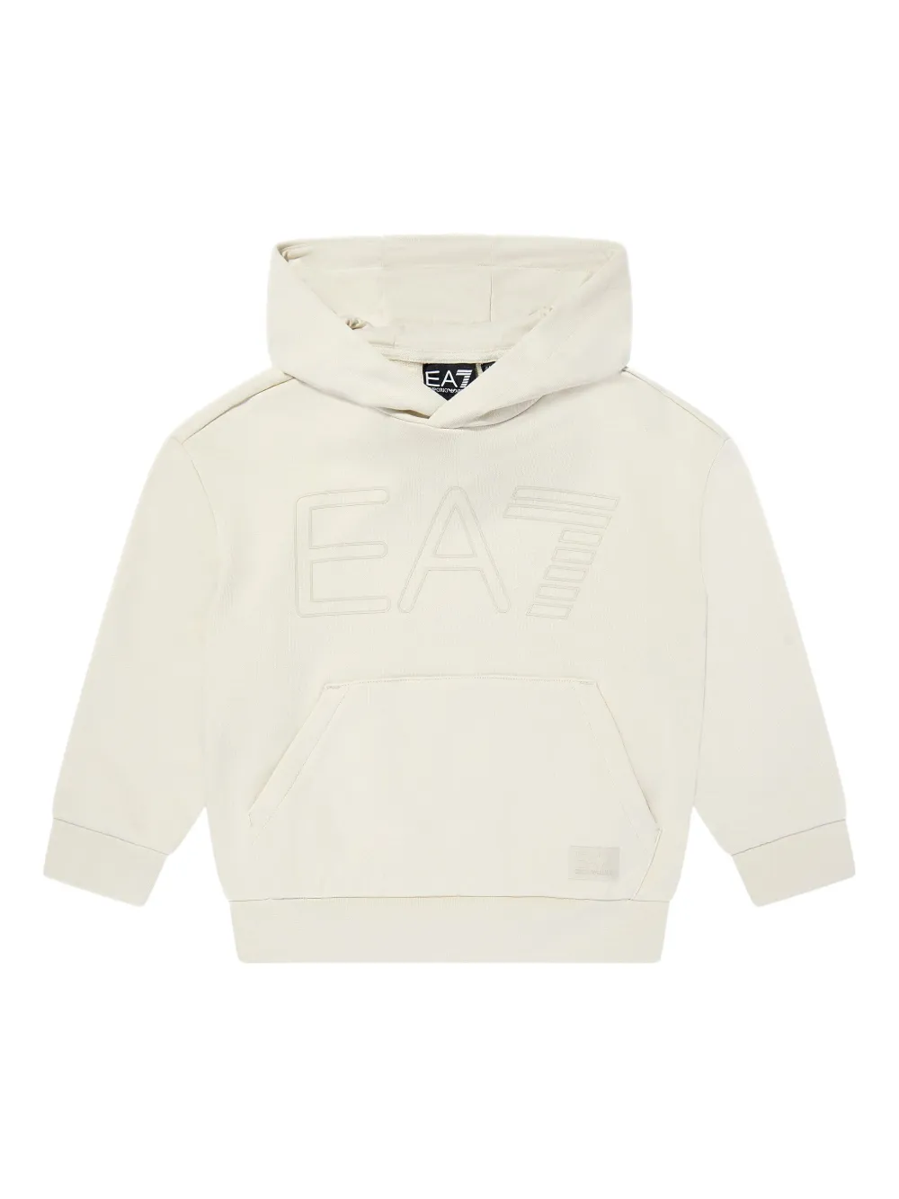Emporio Ar i Kids Hoodie met logo-reliëf Beige