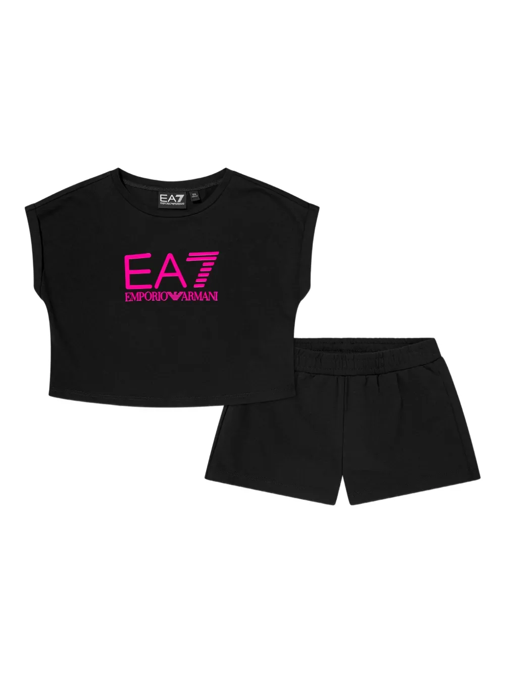 Emporio Ar i Kids Shorts set met logoprint Zwart