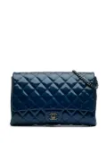 CHANEL Pre-Owned 2012-2013 CC Quilted Patent Clutch With Chain shoulder bag - Blue