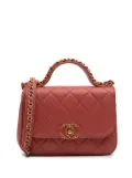 CHANEL Pre-Owned 2019 Quilted Lambskin Chain Infinity Top Handle Bag satchel - Pink