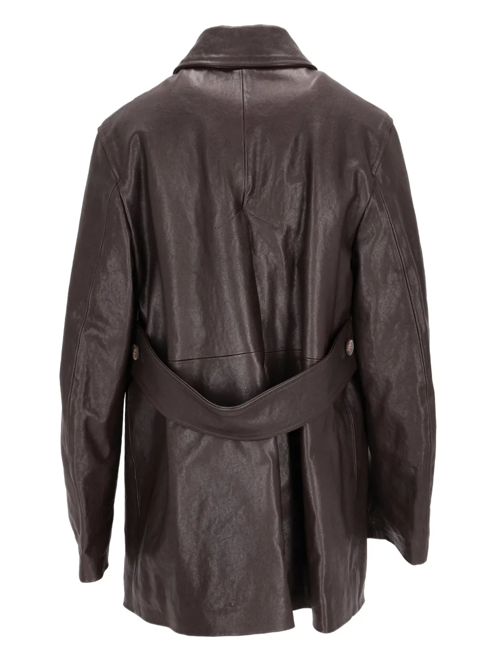 LA ROSE button-up leather coat | Single Breasted Coats | Image 2