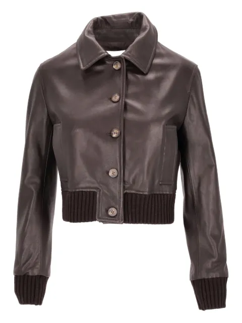 LA ROSE leather cropped jacket