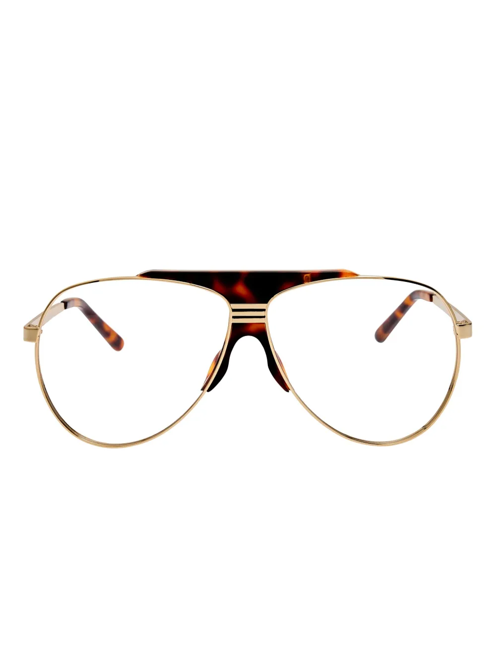 Linda Farrow pilot-frame tortoiseshell glasses Goud