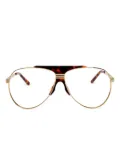 Linda Farrow pilot-frame tortoiseshell glasses - Gold