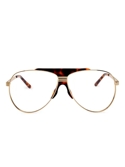 Linda Farrow pilot-frame tortoiseshell glasses