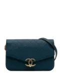 CHANEL Pre-Owned 2016-2017 Paris Cuba Quilted Caviar Thread Around Flap crossbody bag - Blue