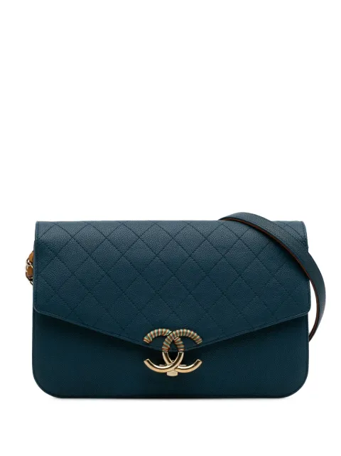 CHANEL Pre-Owned شنطة كروس 'باريس كوبا' مبطنة بخياطة كافيار حول القلاب 2016-2017