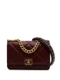 CHANEL Pre-Owned 2021-2025 Quilted Lambskin 19 Wallet on Chain satchel - Red