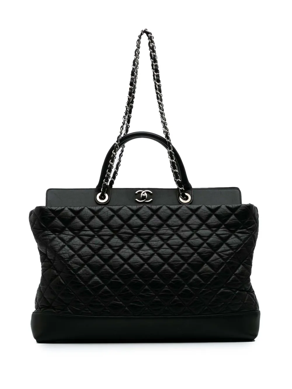 CHANEL Pre-Owned 2011 Quilted Aged Calfskin Be CC Shopper Tote satchel | Black | Image 1