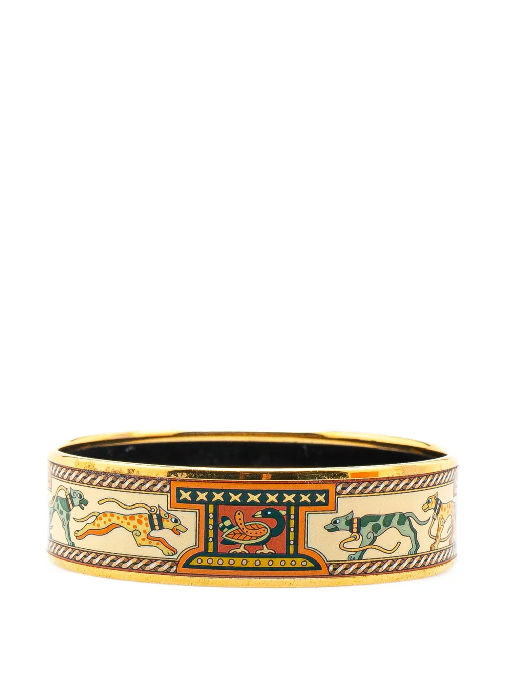 Hermès Pre-Owned 1990-2010 ワイド グレーハウンド エナメル バングル 65 コスチューム ブレスレット - Hermès Pre-Owned 1990-2010 ワイド グレーハウンド エナメル バングル 65 コスチューム ブレスレット -