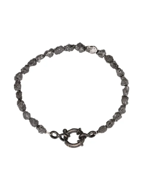 KUNDO rhodium black-diamond bracelet