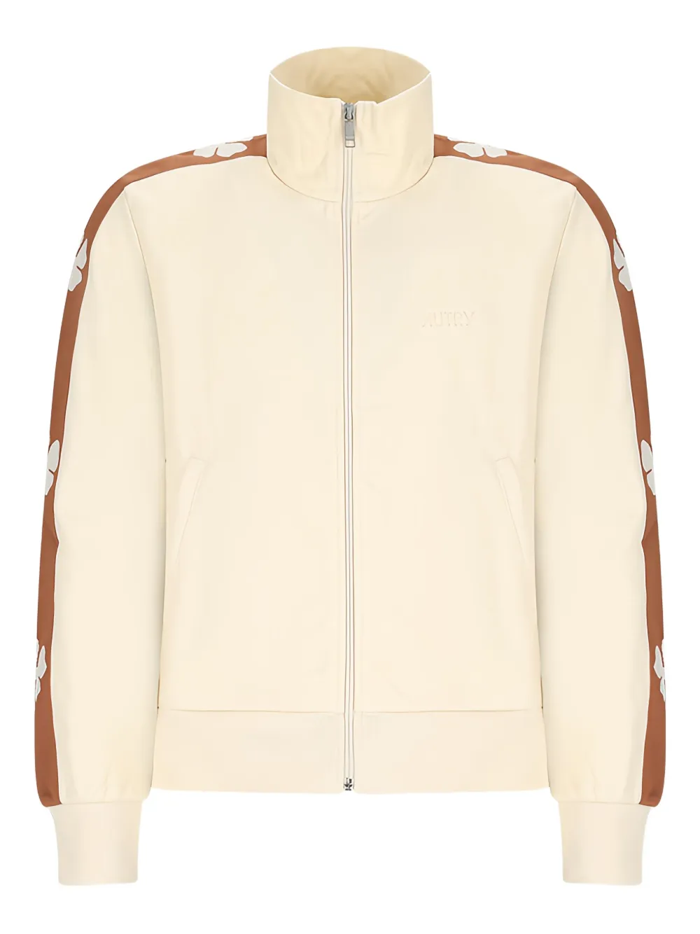 Autry embellished-sleeve track jacket Beige