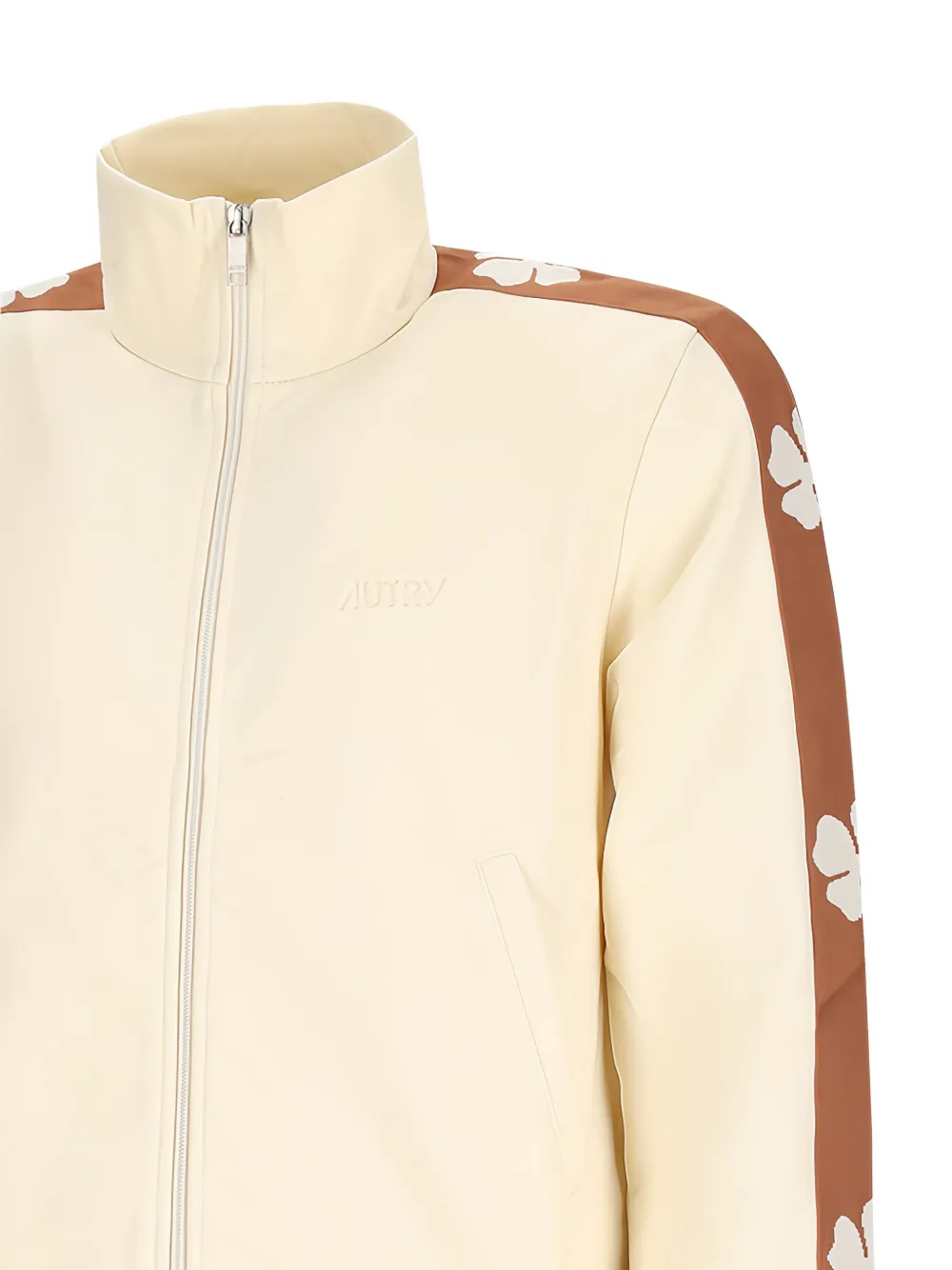 Autry embellished-sleeve track jacket Beige