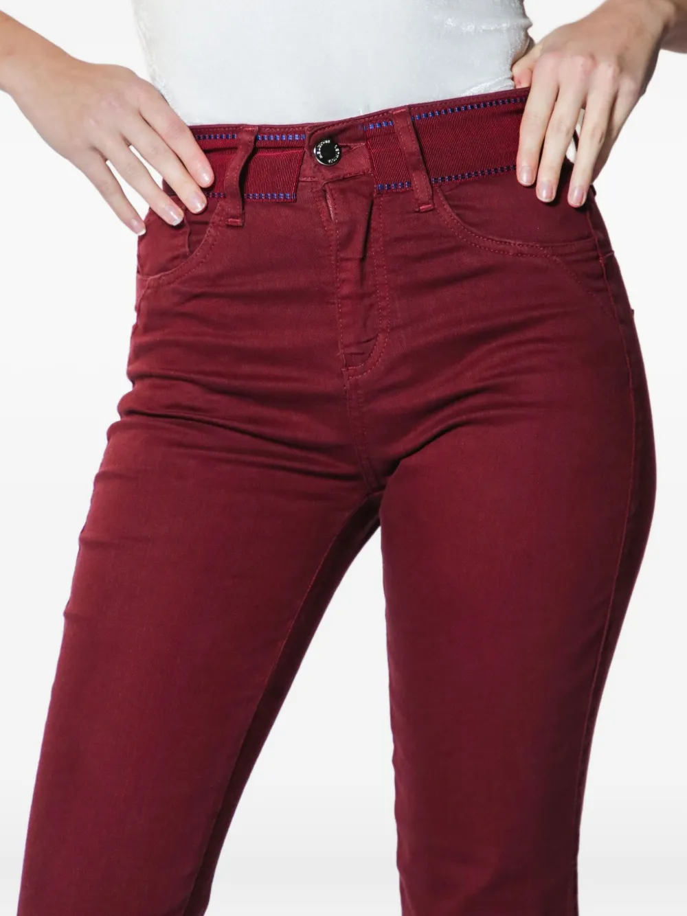 Lethicia Bronstein flare high-waisted jeans Rood