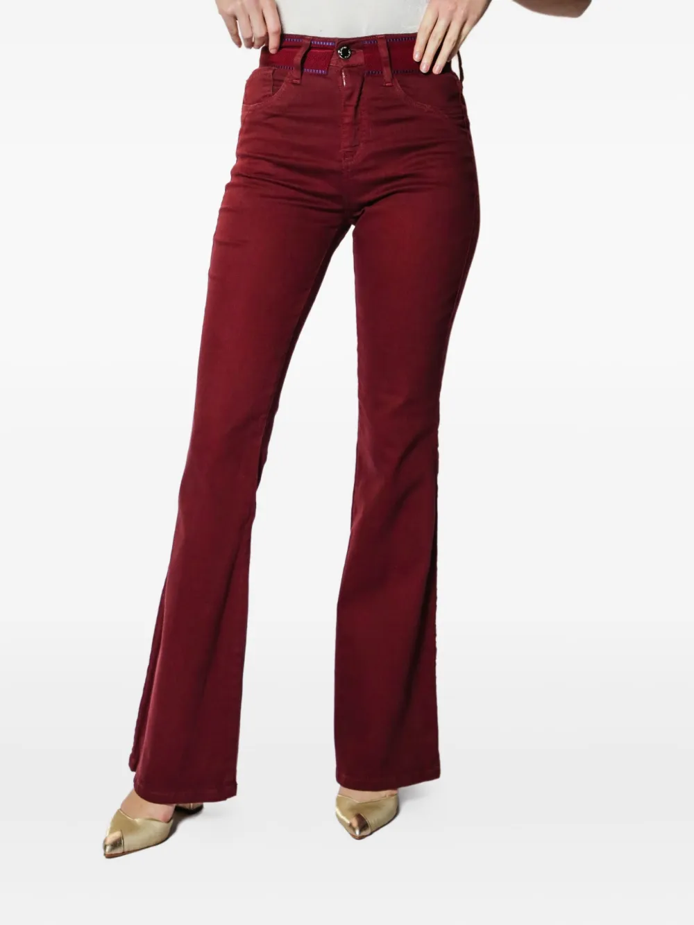 Lethicia Bronstein flare high-waisted jeans Rood