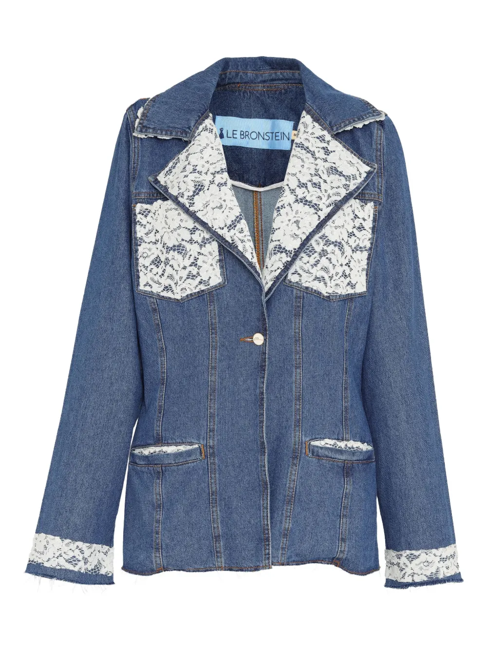 Lethicia Bronstein lace-trimmed denim jacket | Blue | Image 1