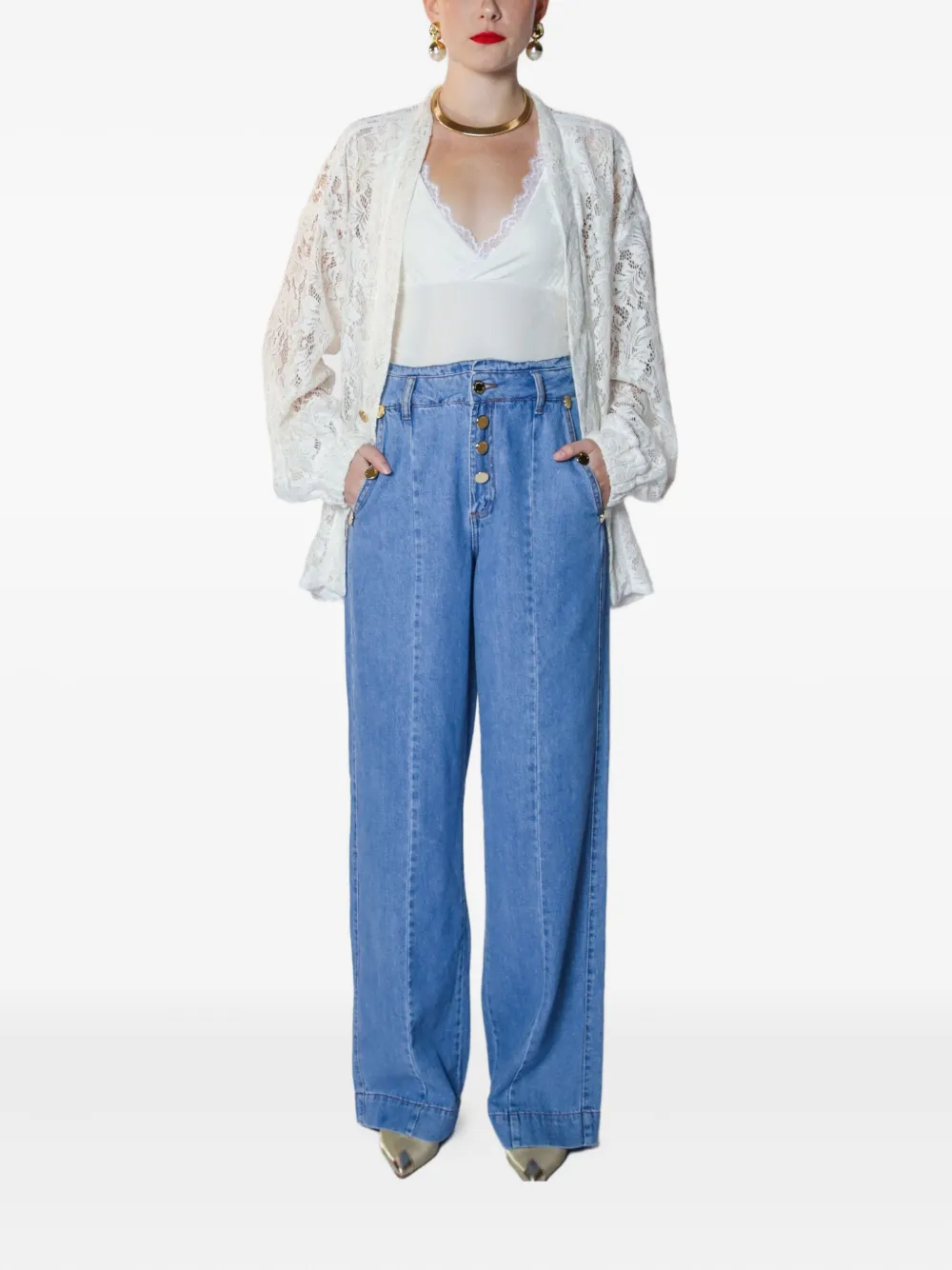 Lethicia Bronstein button-details denim | Wide-Leg Jeans | Image 2