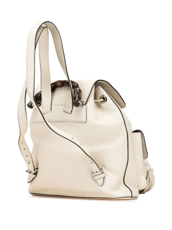 Gucci Pre-Owned 2000-2015 Leather Bamboo Tassel Backpack White