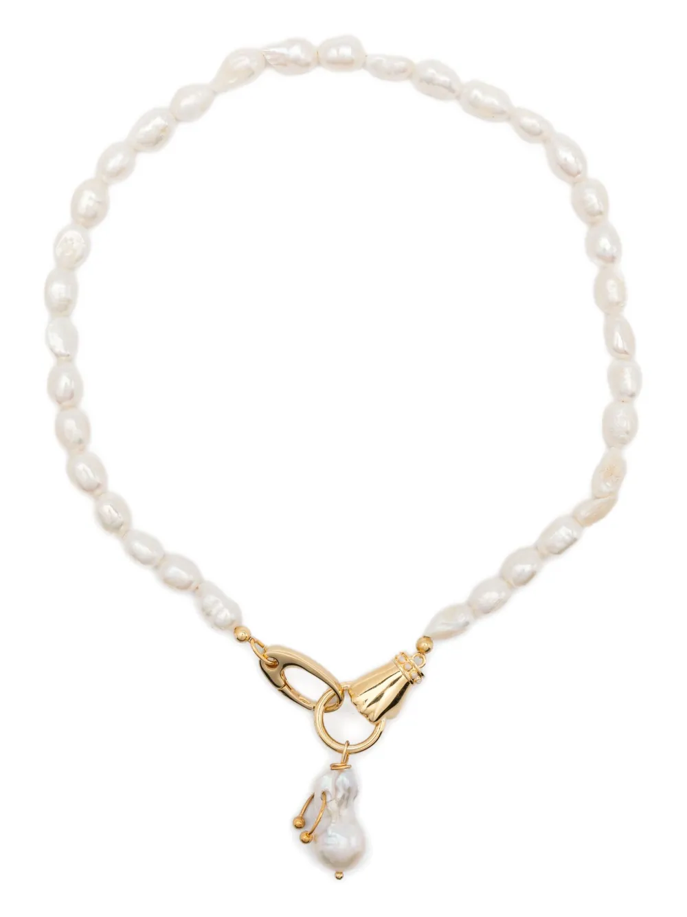 VIVYINROSA pearl hand-clasp necklace | Gold | Image 1