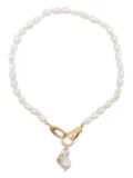 VIVYINROSA pearl hand-clasp necklace - Gold