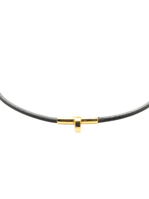 Hermès Pre-Owned 20th Century Gold Plated and Leather Kite Choker Necklace costume necklace