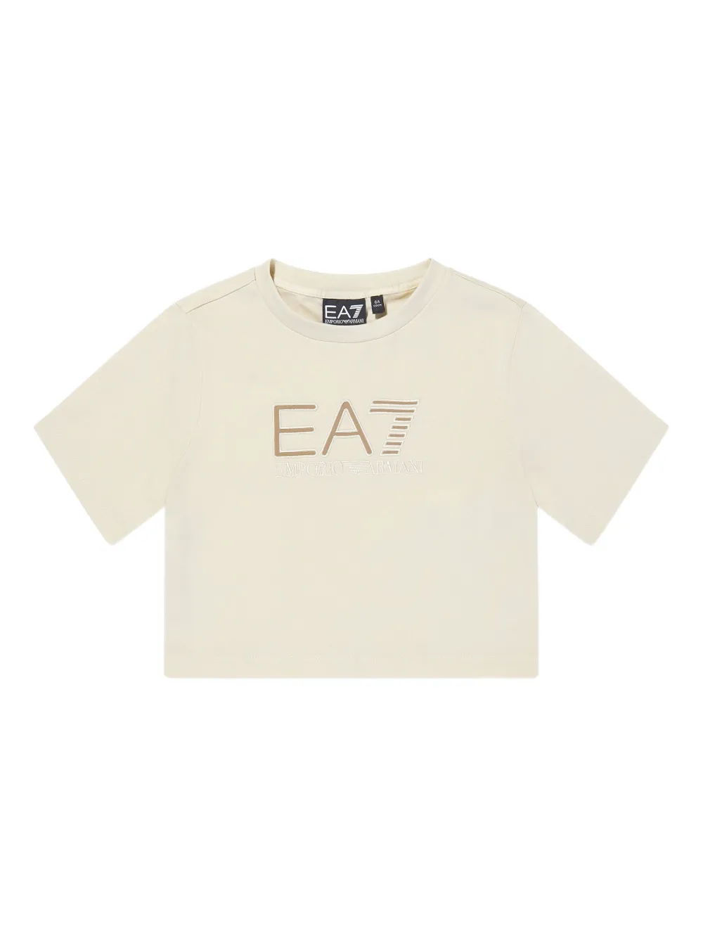 Emporio Armani Kids logo-embroidered T-shirt | Neutrals | Image 1