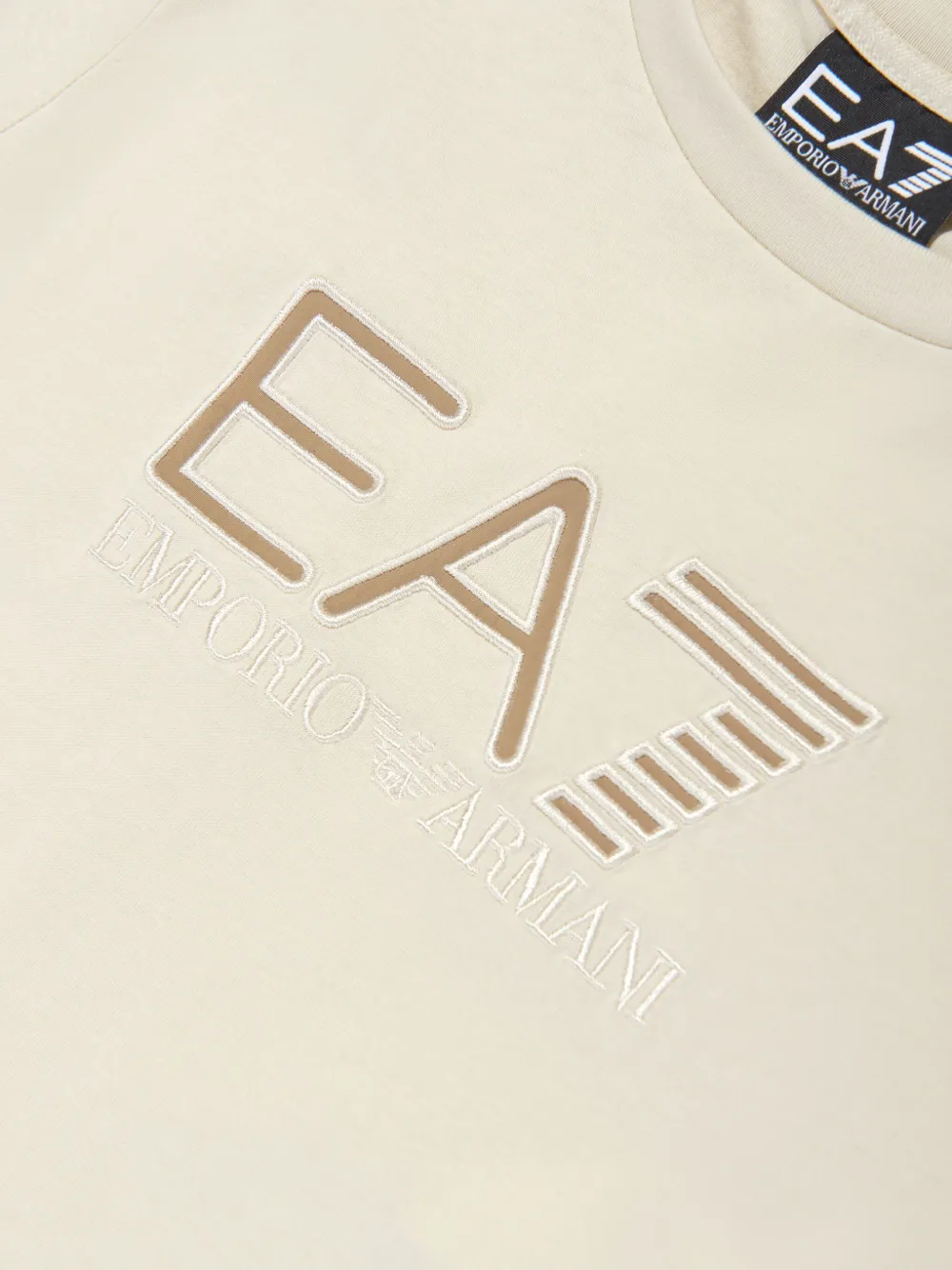Emporio Armani Kids T-shirt met geborduurd logo Beige