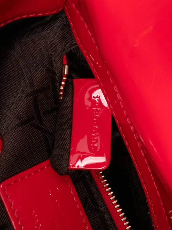 美品・ヴィンテージ【Dior】2015 パテント サッチェルバッグ Christian Dior Pre-Owned 2015 ミディアム パテント カナージュ