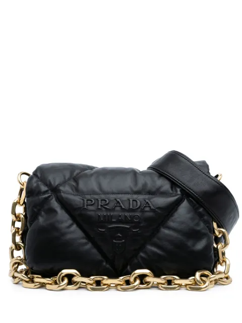Prada Pre-Owned 2000-2024 Nappa Soft Padded Logo satchel