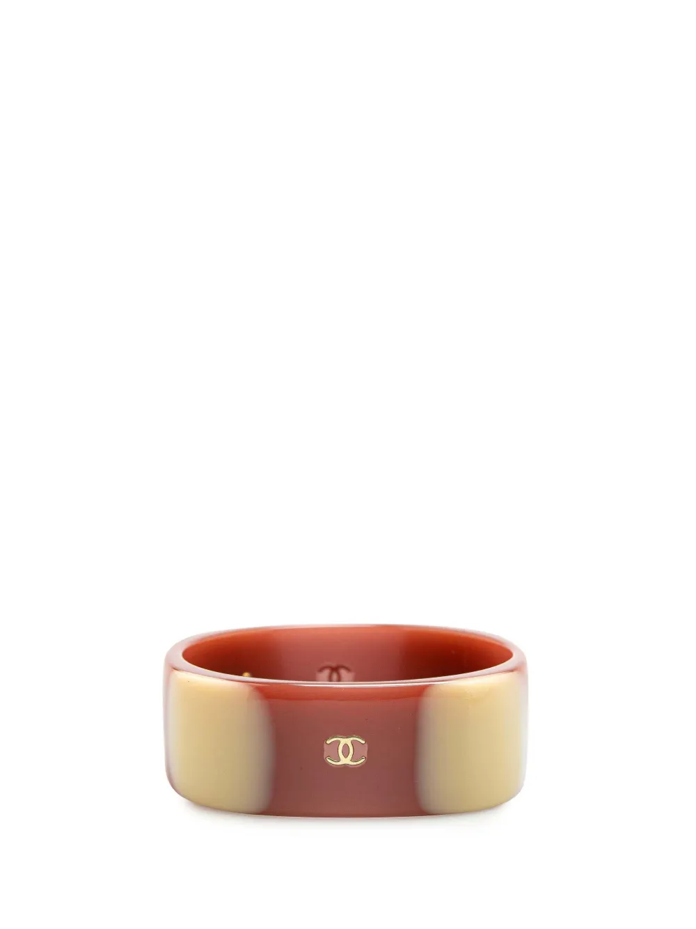 CHANEL Pre-Owned 2001 CC Resin Bangle costume necklace - ブラウン CHANEL Pre-Owned 2001 CC Resin Bangle costume necklace - ブラウン
