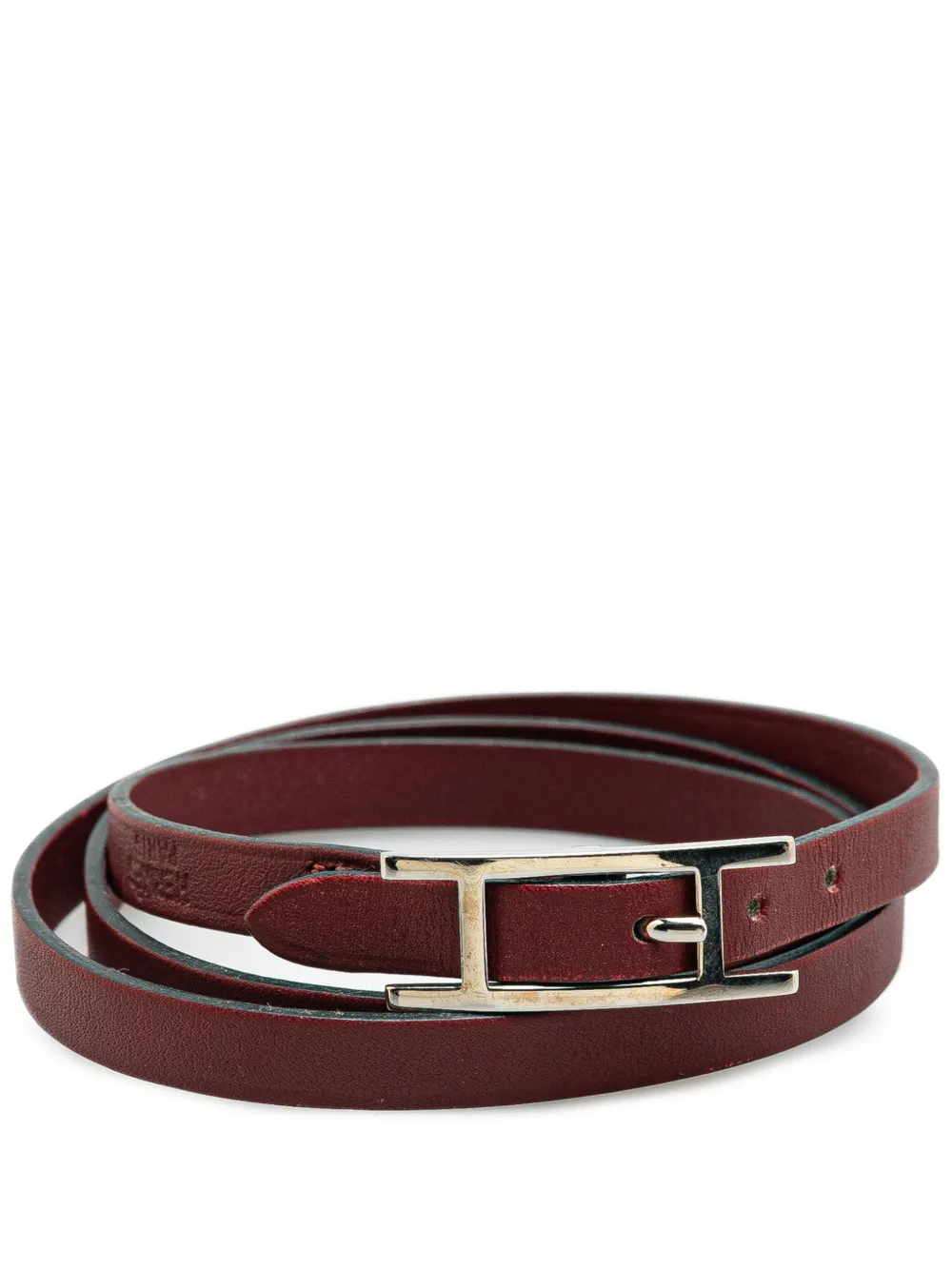Hermès Pre-Owned 2005 Leather Behapi Triple Tour Bracelet costume bracelet | Red | Image 1