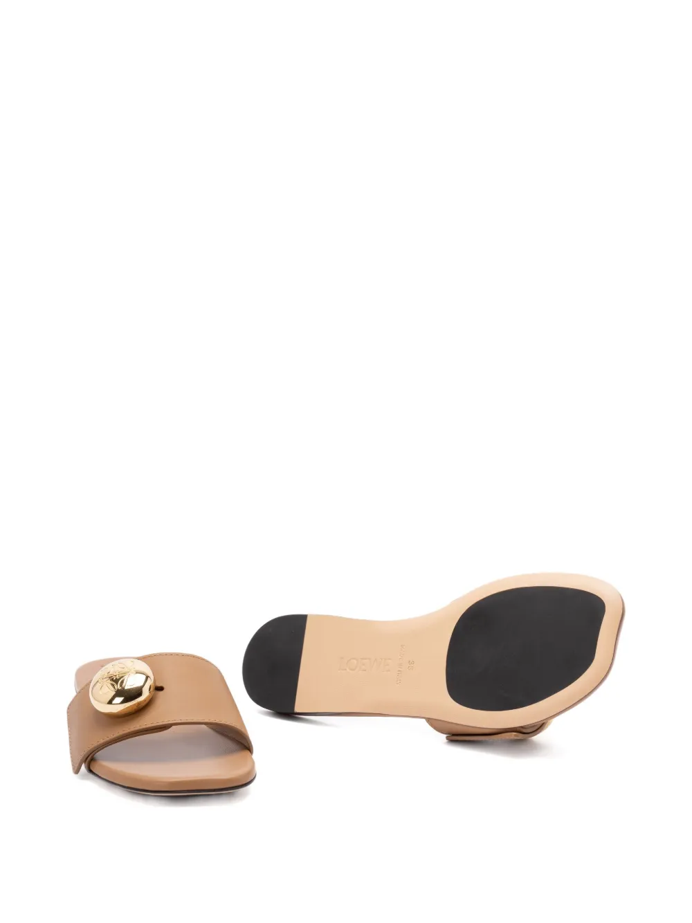 LOEWE Pebble leather sandals Beige