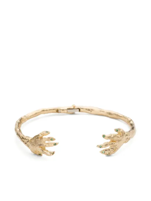 Alice Waese 14kt yellow gold Hinded Hands emerald bracelet