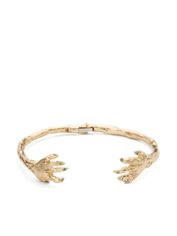 Alice3ブレスレット Alice Waese 14kt Yellow Gold Hinded Hands Emerald Bracelet