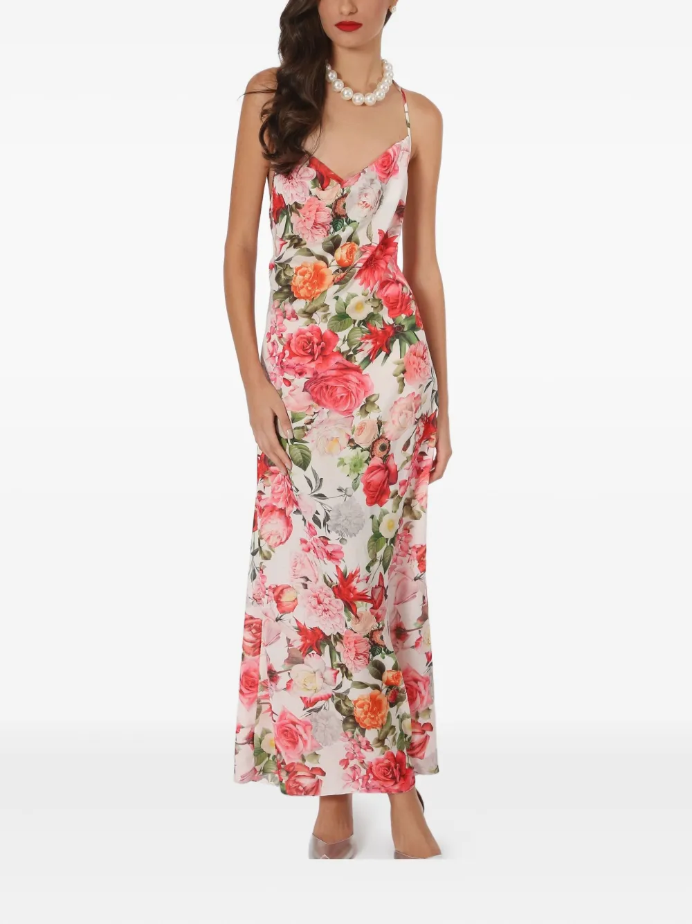 Lethicia Bronstein Anturio maxi-jurk met bloemenprint en col Roze