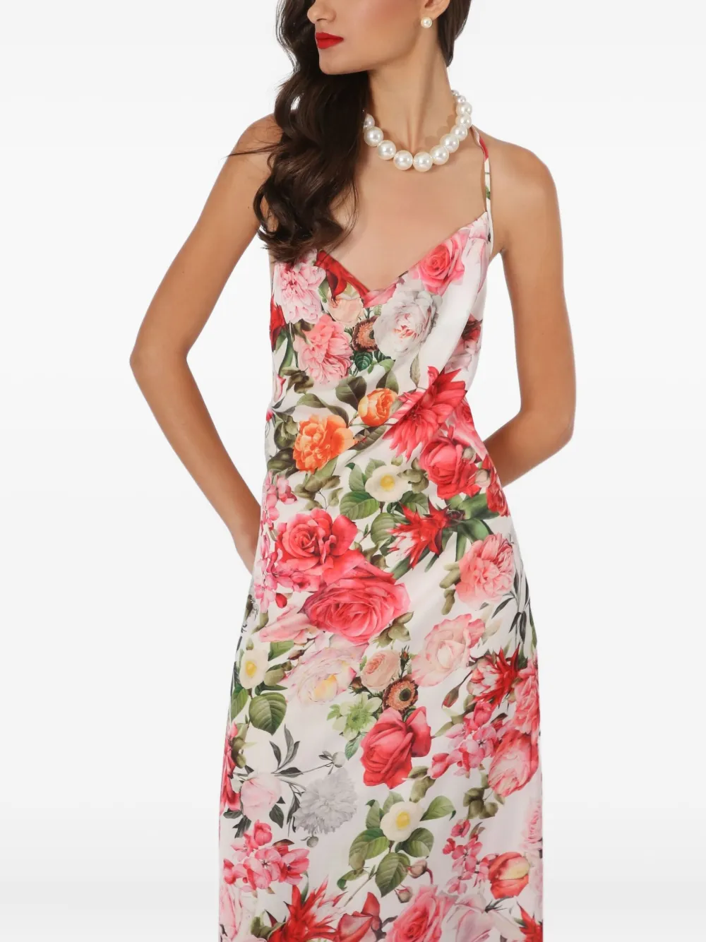 Lethicia Bronstein Anturio maxi-jurk met bloemenprint en col Roze