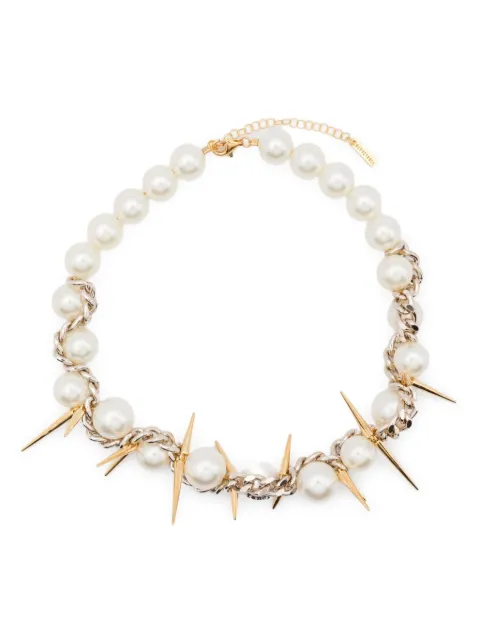 VIVYINROSA faux-pearl spike-embellished necklace