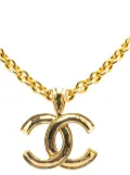 CHANEL Pre-Owned 1994 Gold Plated CC Pendant Necklace costume necklace