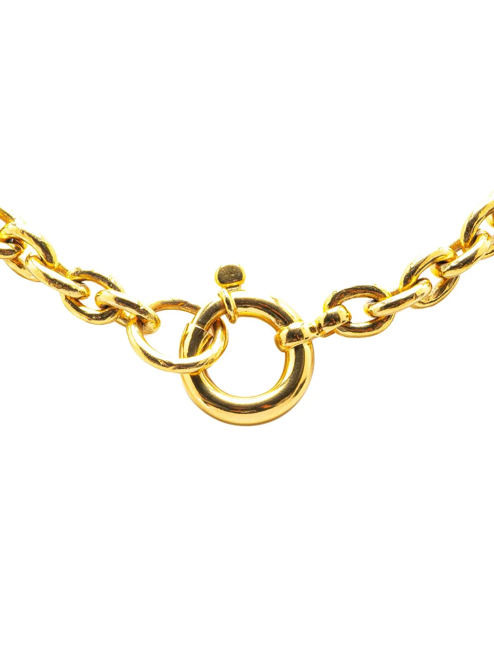 CHANEL Pre-Owned 1994 Gold Plated Triple CC Pendant Necklace costume necklace | Image 2