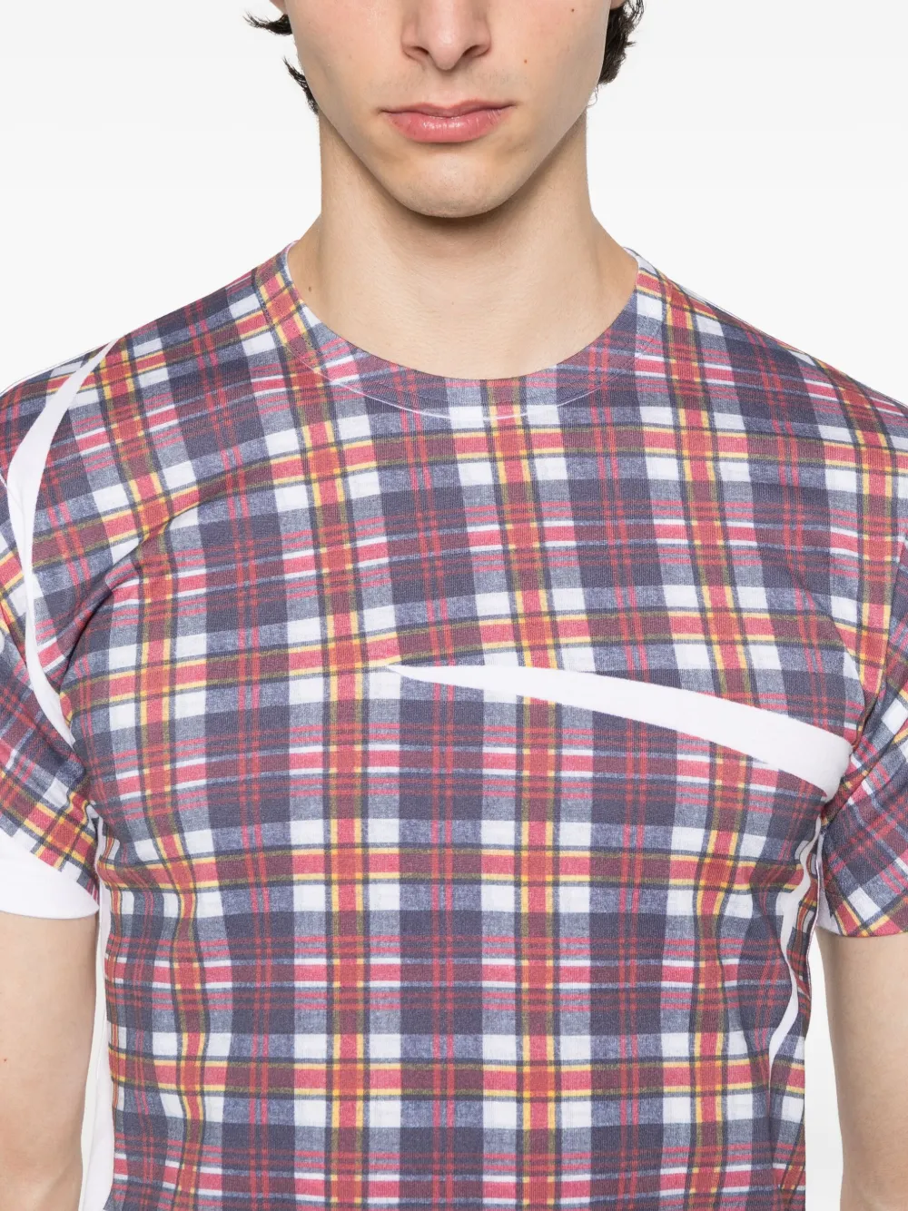Comme Des Garçons Shirt Geruit T-shirt met vlakken Wit