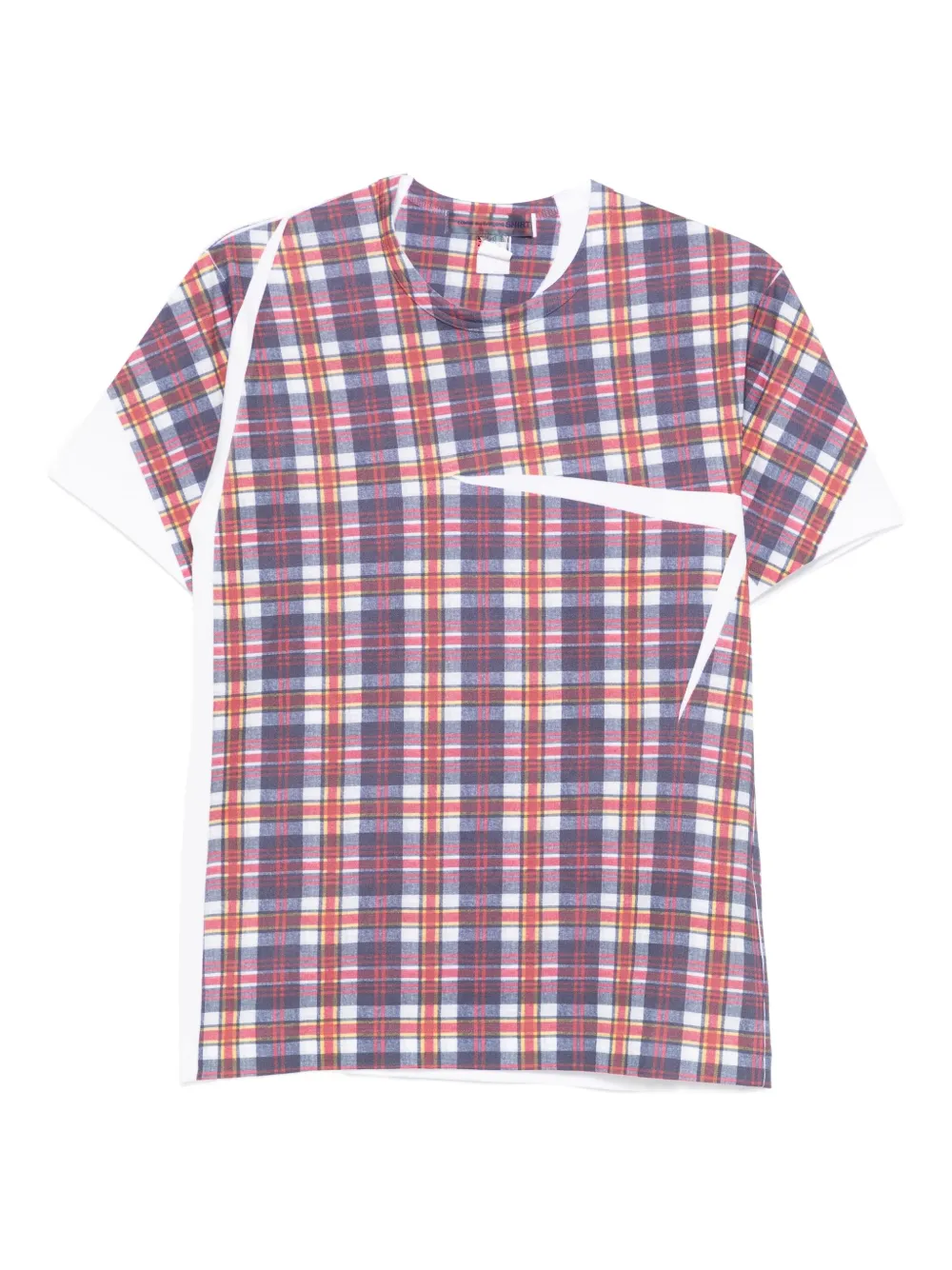 Comme Des Garçons Shirt Geruit T-shirt met vlakken Wit